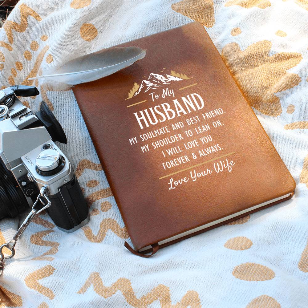 My Soulmate and Best Friend - For Husband - Premium Vegan Leather Journal - I Got You A Gift
