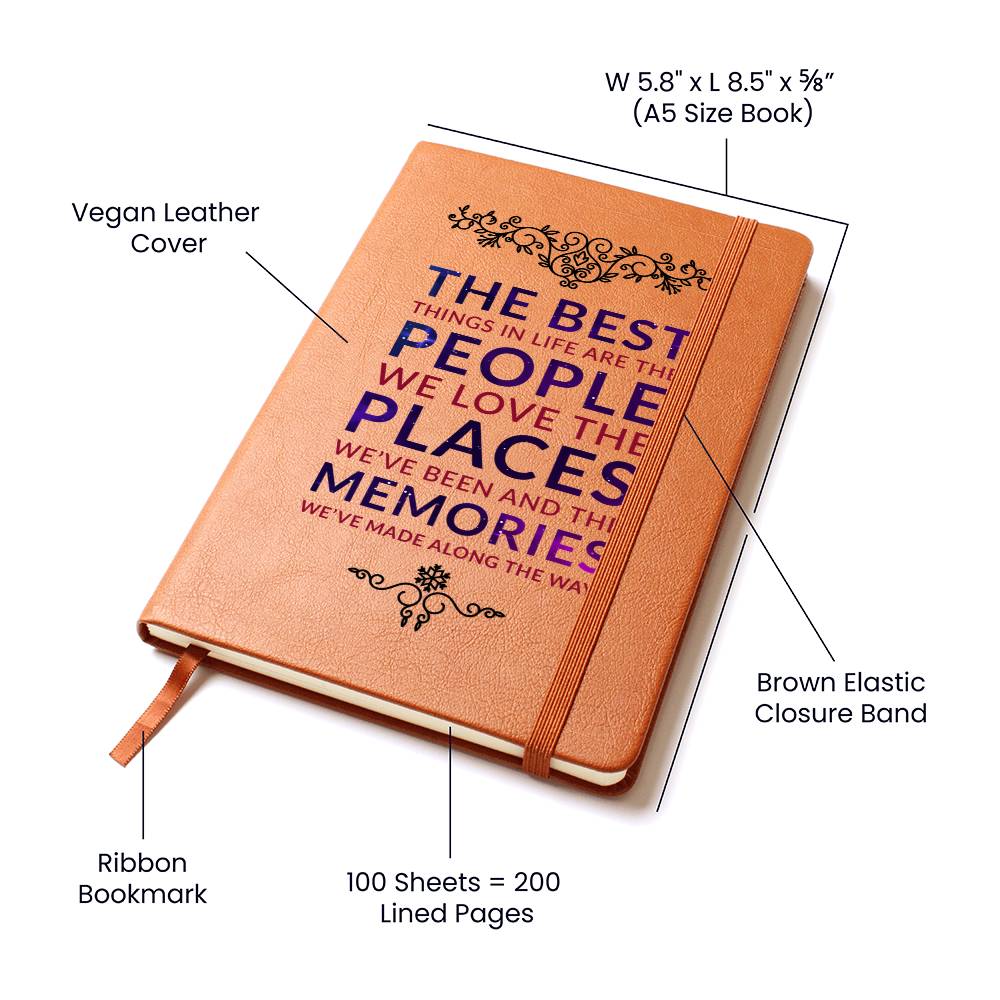 People, Places, Memories - Premium Vegan Leather Journal - I Got You A Gift