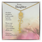Personalized Birth Flower Name Necklace for Daughter - Custom Floral Pendant - I Got You A Gift
