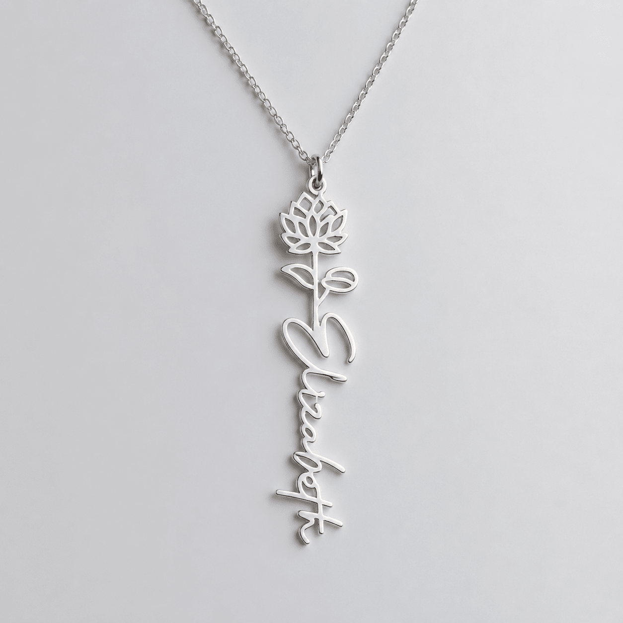 Personalized Birth Flower Name Necklace for Daughter - Custom Floral Pendant - I Got You A Gift