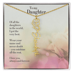 Personalized Birth Flower Name Necklace for Daughter - Custom Floral Pendant - I Got You A Gift