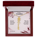 Personalized Birth Flower Name Necklace for Grandma - Custom Floral Pendant - I Got You A Gift