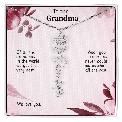 Personalized name necklace – a thoughtful gift for someone special.