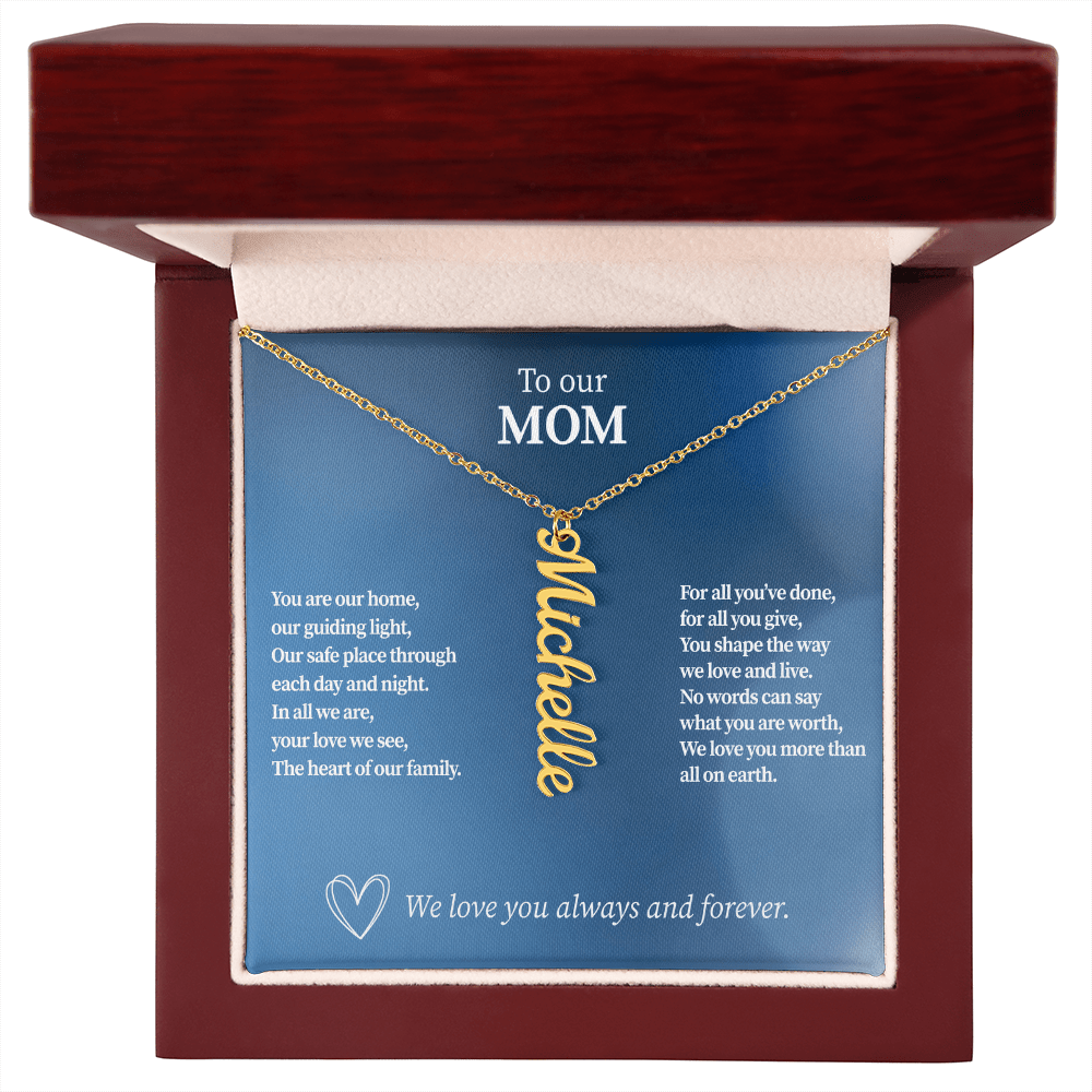 Personalized Vertical Name Necklace for Mom - Up to 4 Custom Names - I Got You A Gift