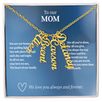 Personalized Vertical Name Necklace for Mom - Up to 4 Custom Names - I Got You A Gift