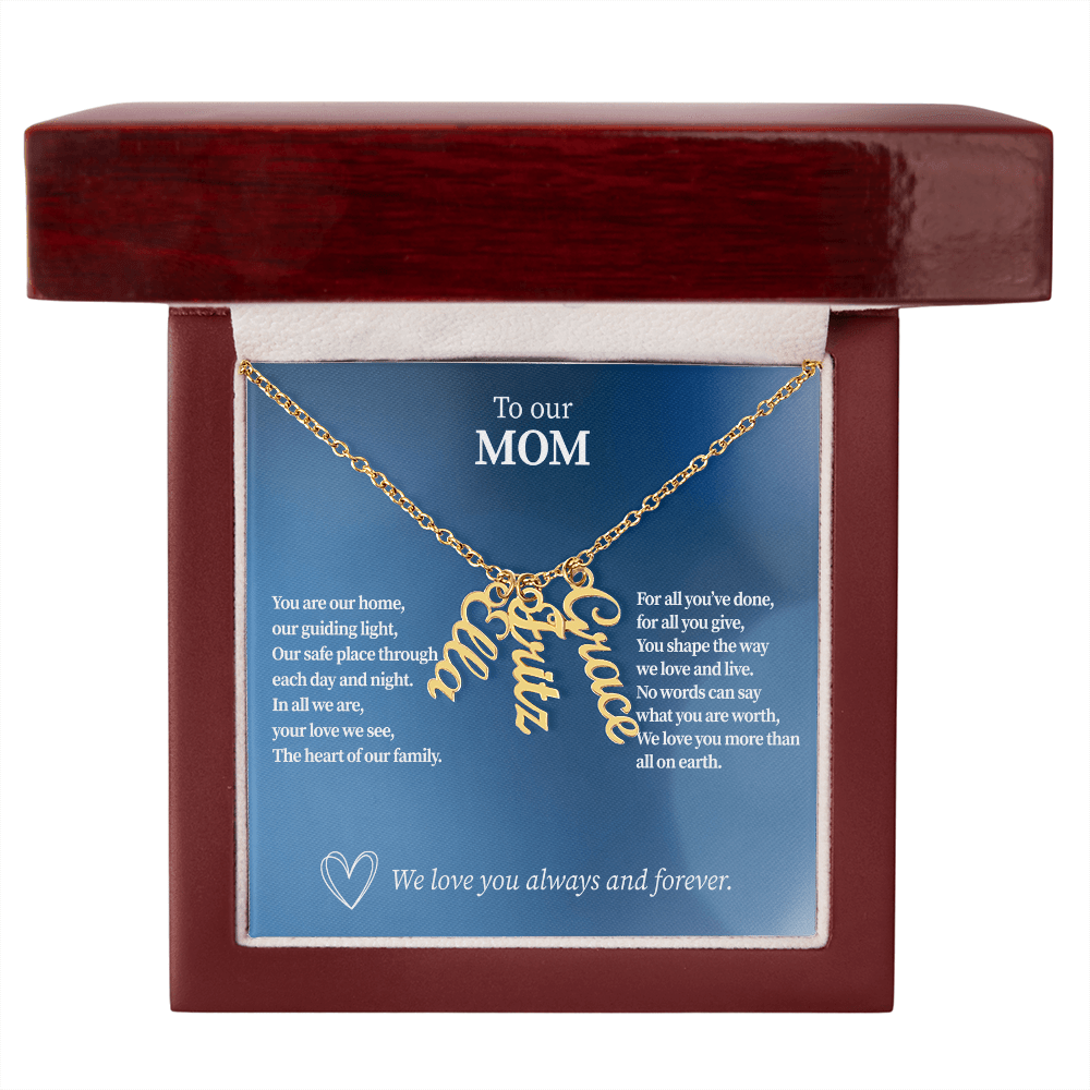 Personalized Vertical Name Necklace for Mom - Up to 4 Custom Names - I Got You A Gift