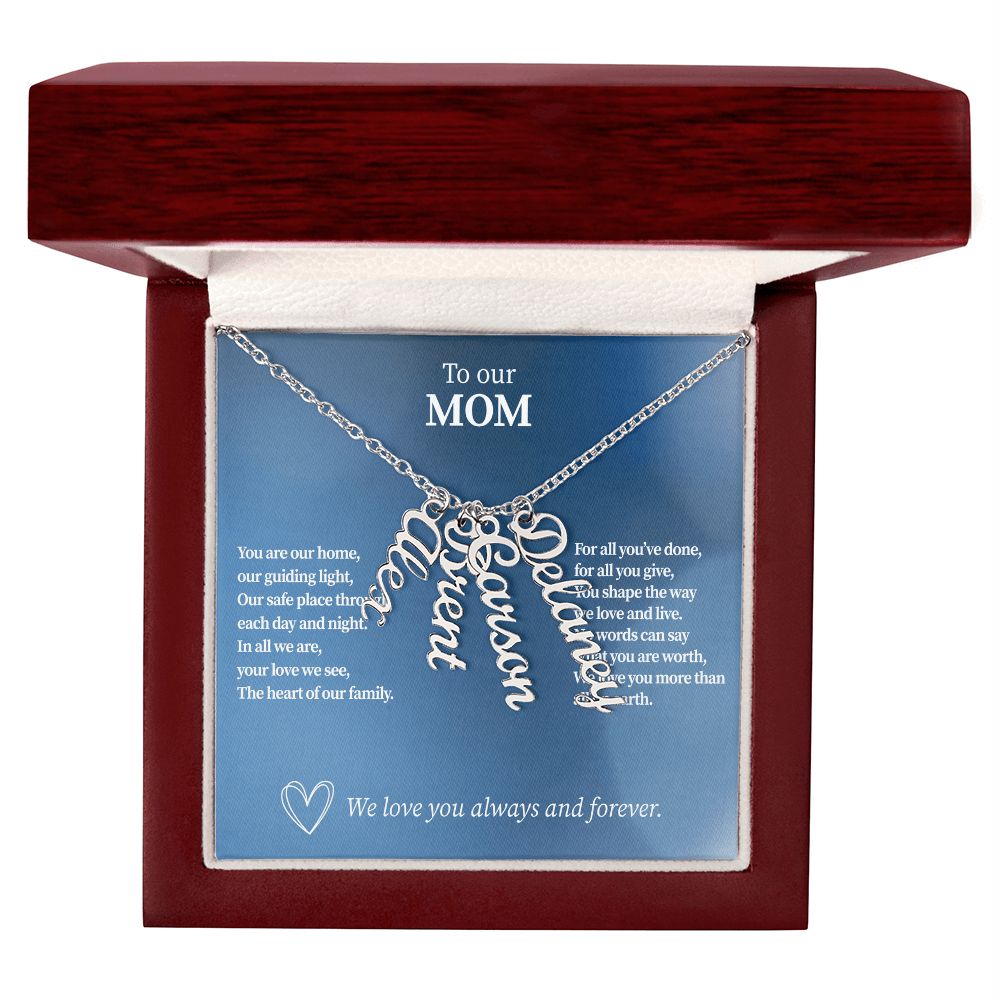 Personalized Vertical Name Necklace for Mom - Up to 4 Custom Names - I Got You A Gift