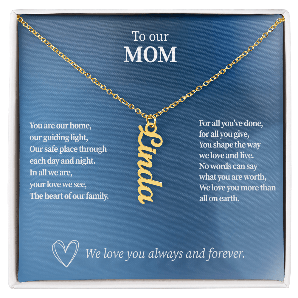Personalized Vertical Name Necklace for Mom - Up to 4 Custom Names - I Got You A Gift