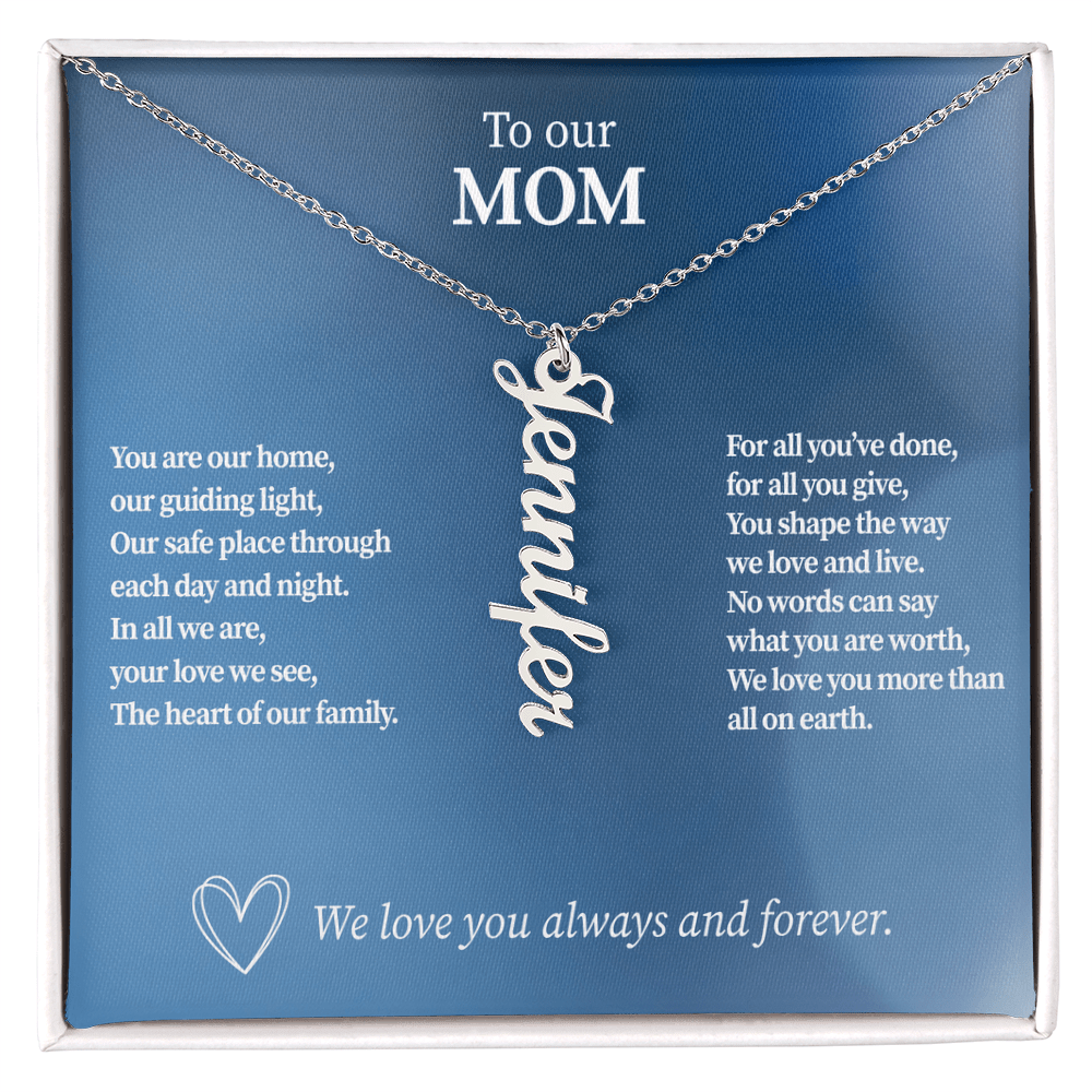 Personalized Vertical Name Necklace for Mom - Up to 4 Custom Names - I Got You A Gift