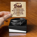 Proverbs 20:7 - Leather Cross Bracelet - I Got You A Gift
