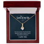 Personalized romantic necklace gift for her - custom engraved jewelry keepsake expressing eternal love and timeless devotion. This meaningful gift for wife, girlfriend, soulmate, or beloved features a handcrafted pendant with personalized message that turns a simple piece of jewelry into an unforgettable keepsake. Perfect for anniversaries, engagements, Valentine's Day, or expressing deep romantic feelings. The personalized necklace gift is meticulously designed as a luxury keepsake for special occasions.