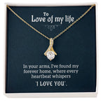 Personalized romantic necklace gift for her - custom engraved jewelry keepsake expressing eternal love and timeless devotion. This meaningful gift for wife, girlfriend, soulmate, or beloved features a handcrafted pendant with personalized message that turns a simple piece of jewelry into an unforgettable keepsake. Perfect for anniversaries, engagements, Valentine's Day, or expressing deep romantic feelings. The personalized necklace gift is meticulously designed as a luxury keepsake for special occasions.