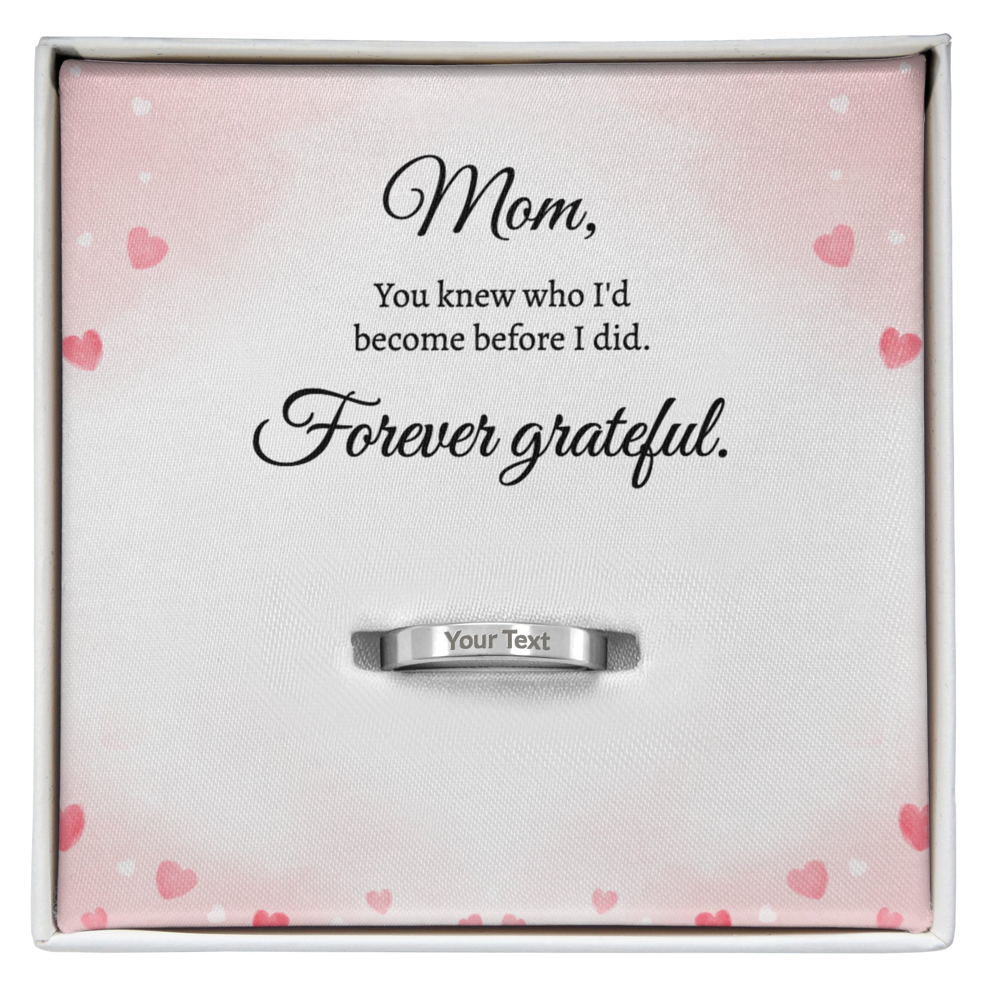 Personalized romantic ring gift - custom engraved jewelry keepsake expressing eternal love and commitment. This meaningful ring gift features handcrafted design with personalized message, perfect for engagements, anniversaries, or expressing deep romantic devotion. Premium luxury ring designed as an unforgettable keepsake for her. The personalized ring gift is crafted as the ultimate romantic keepsake - whether celebrating an engagement, anniversary, or expressing eternal commitment. Custom engraved design.