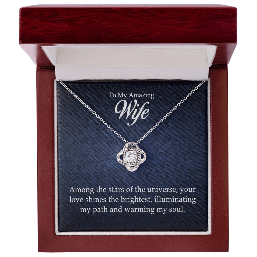 To My Amazing Wife - Love Knot Necklace - I Got You A Gift