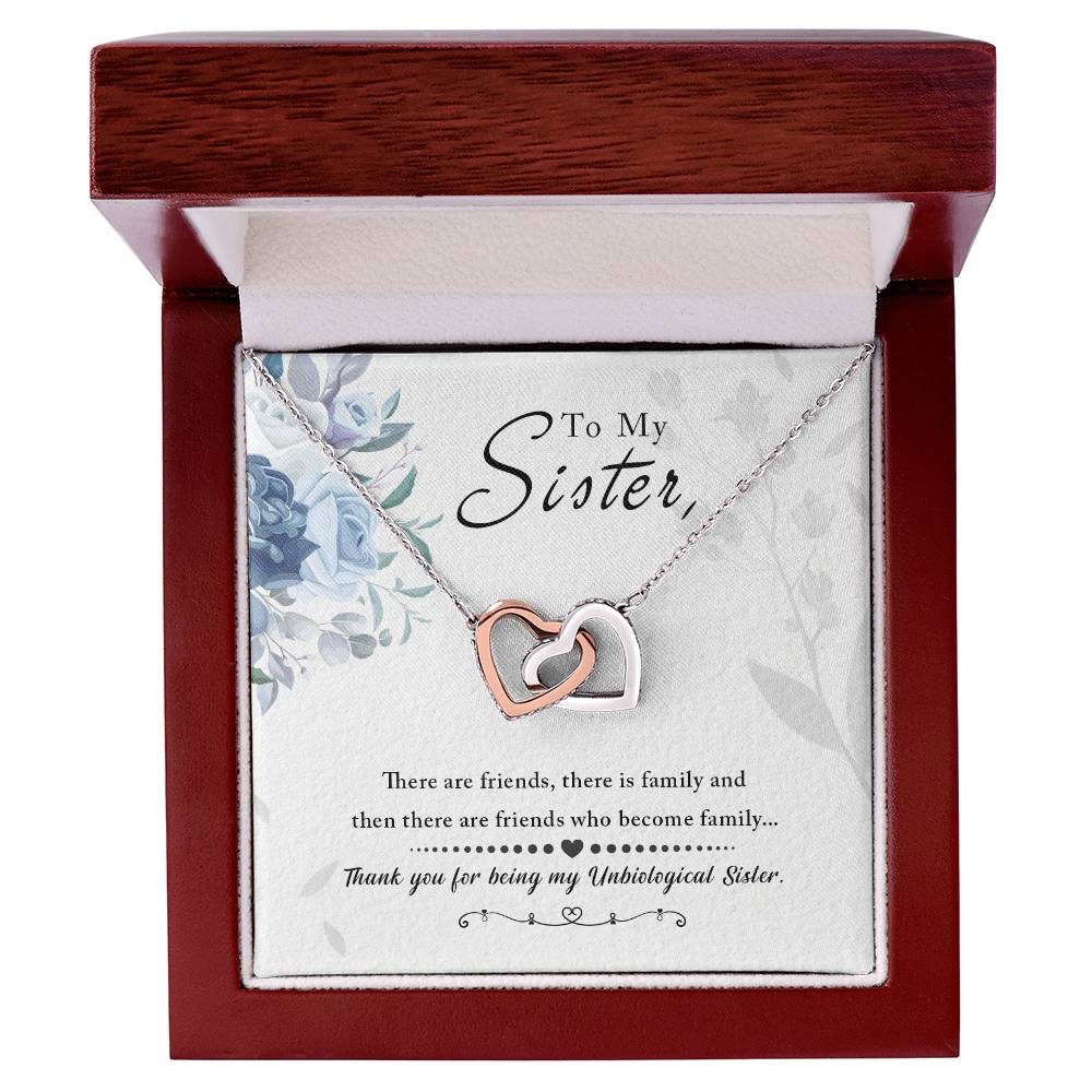 To My Sister - Interlocking Hearts Necklace - I Got You A Gift
