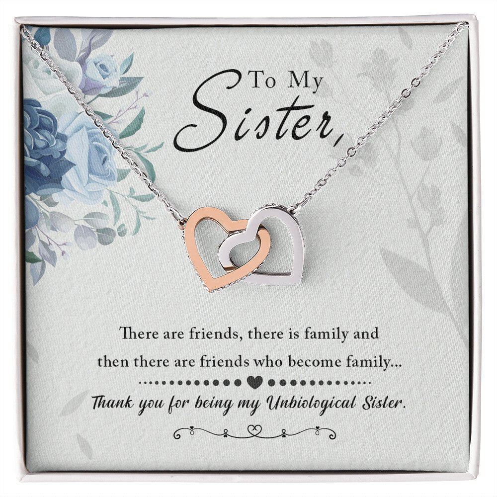 To My Sister - Interlocking Hearts Necklace - I Got You A Gift