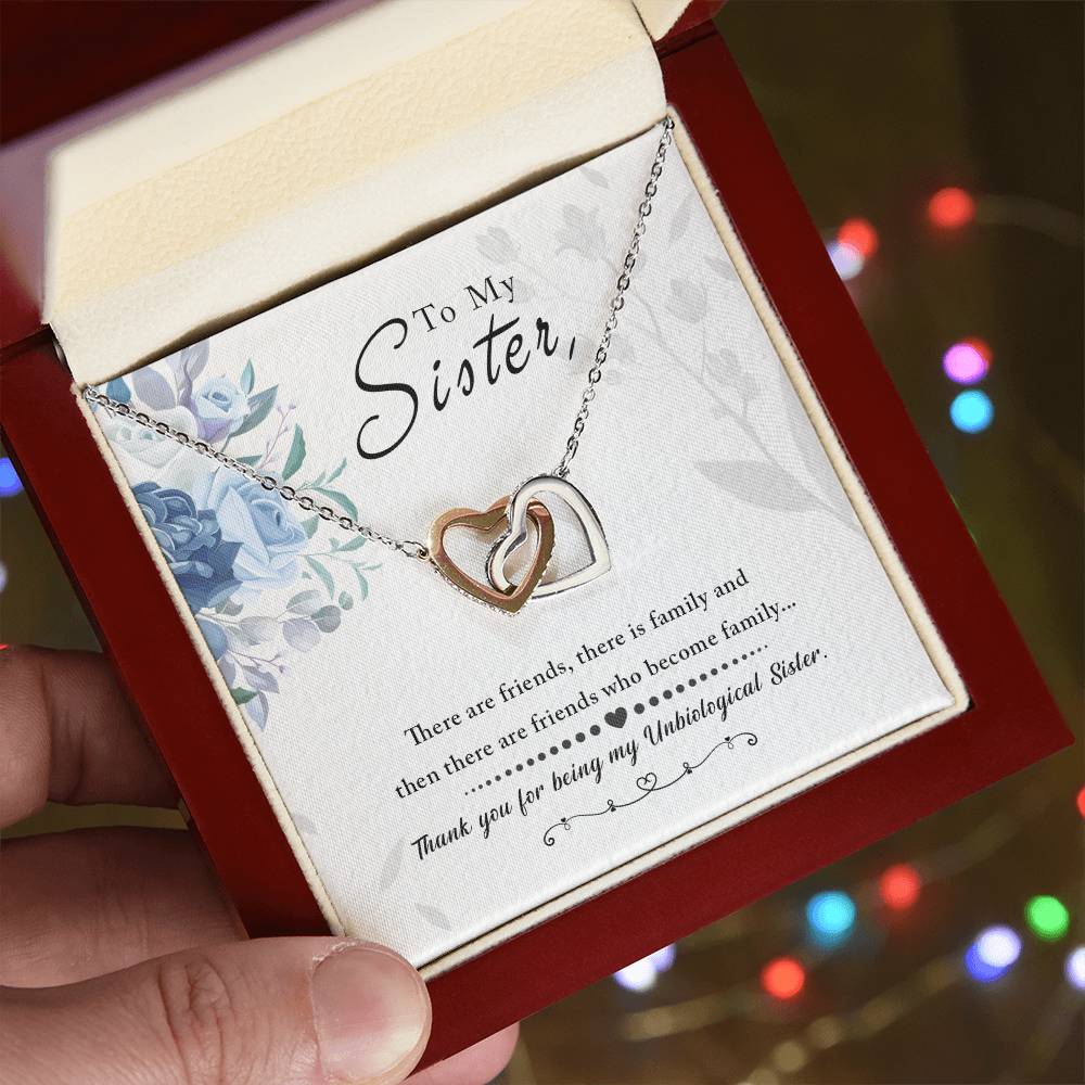 To My Sister - Interlocking Hearts Necklace - I Got You A Gift