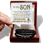 To My Son - Mens Leather Bracelet - I Got You A Gift