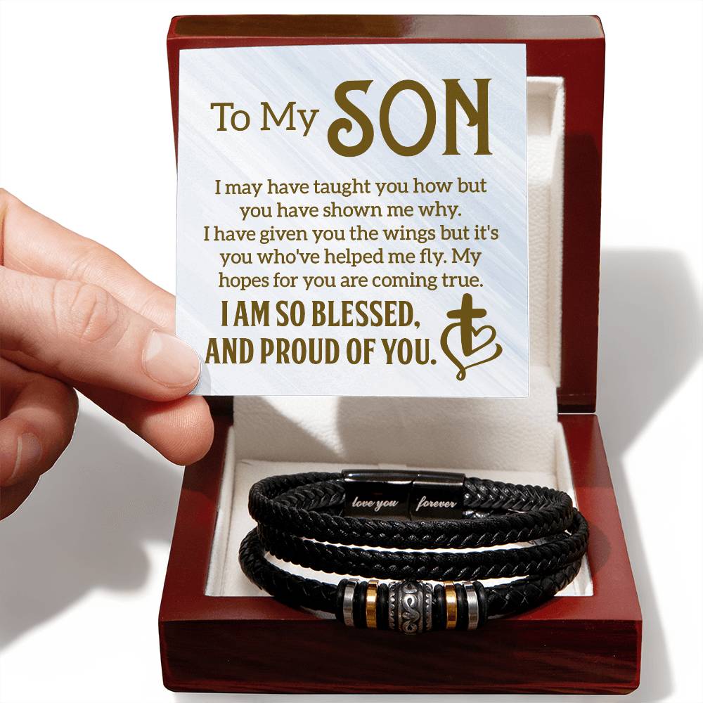 To My Son - Mens Leather Bracelet - I Got You A Gift