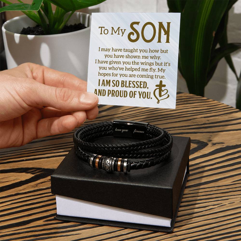 To My Son - Mens Leather Bracelet - I Got You A Gift