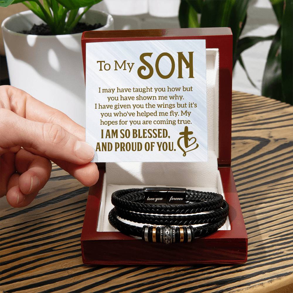 To My Son - Mens Leather Bracelet - I Got You A Gift