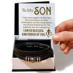 To My Son - Mens Leather Bracelet - I Got You A Gift