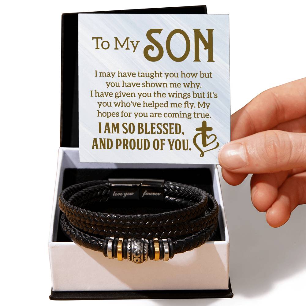To My Son - Mens Leather Bracelet - I Got You A Gift