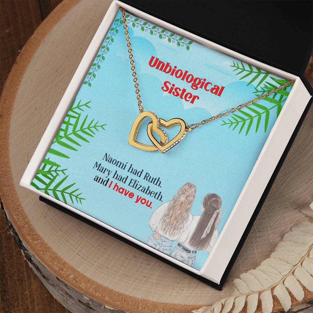 Unbiological Sister - Interlocking Hearts Necklace - I Got You A Gift