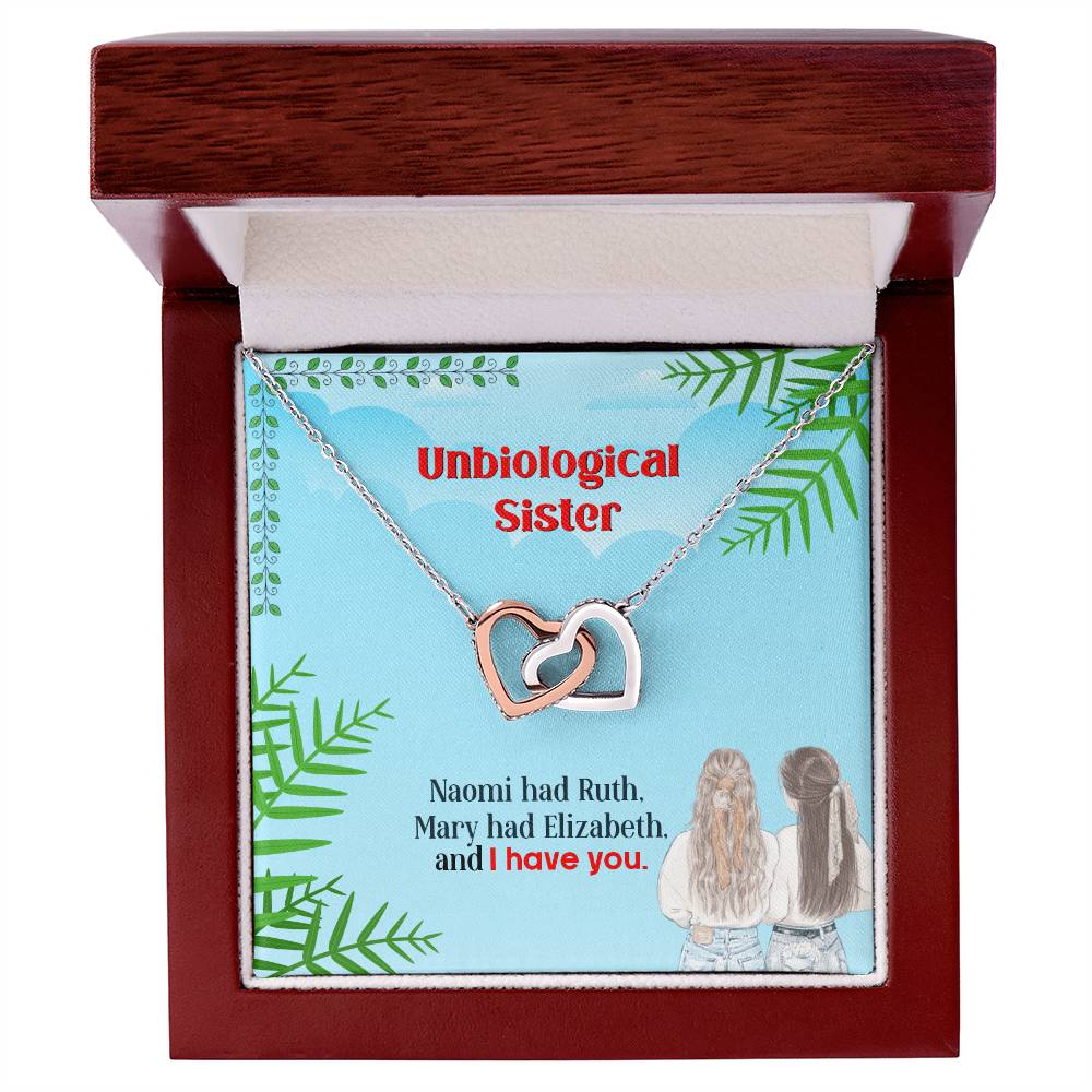 Unbiological Sister - Interlocking Hearts Necklace - I Got You A Gift